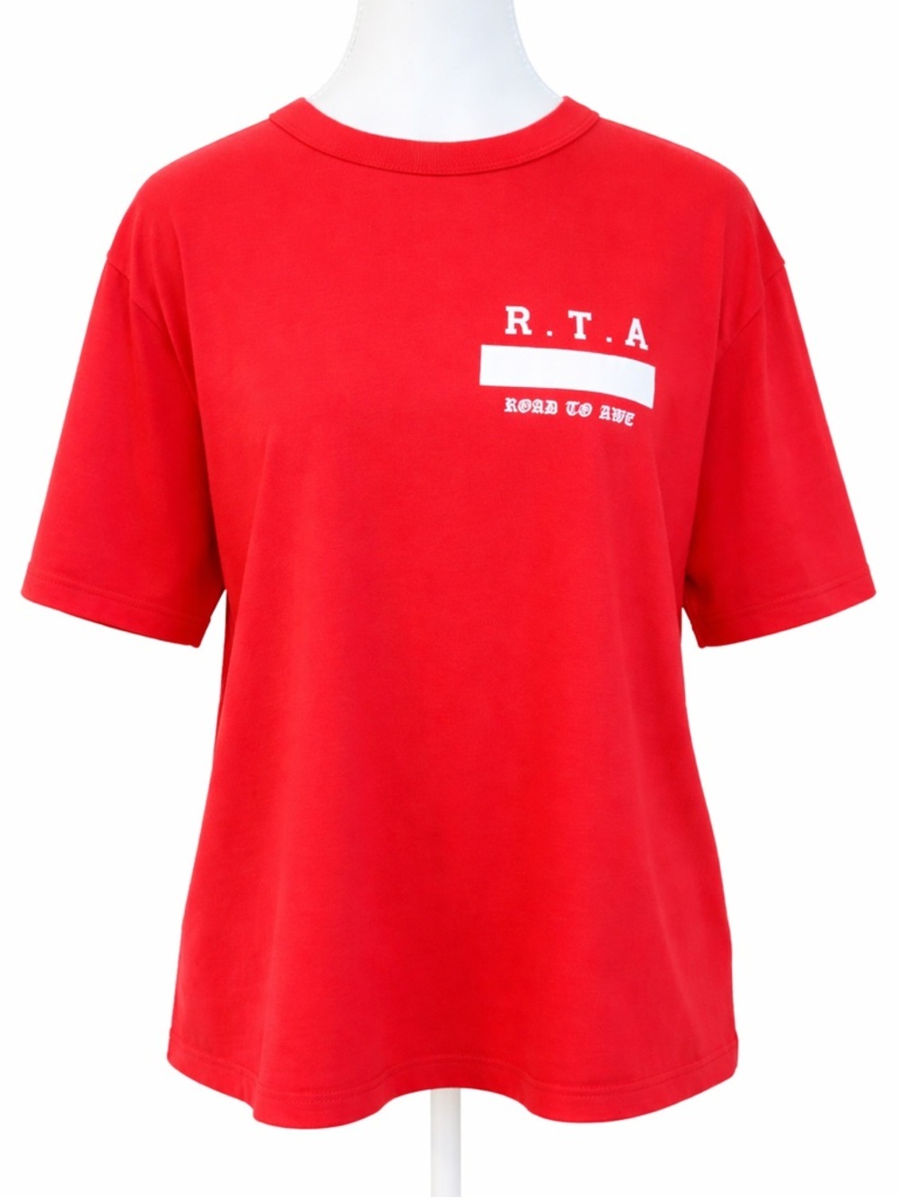 RTA Road to Awe Graphic Tee Red Midweight Cotton Logo T-Shirt Size Large NWT